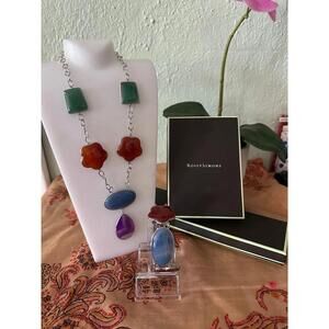 Ross-Simons Multi-Gemstone Sterling Silver Necklace and Bracelet Set
